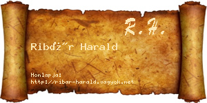 Ribár Harald névjegykártya